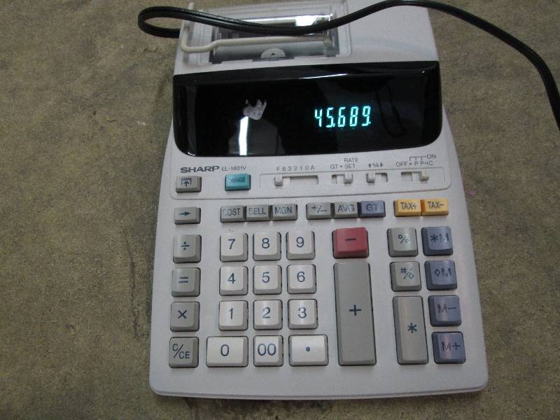 lot 105 image: Sharp EL-1801V Portable 12-Digit 2-...