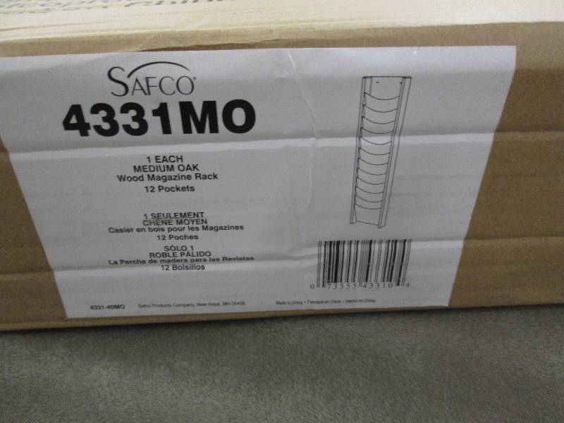 lot 211 image: Safco 12-Pocket Wood Magazine Rack ...