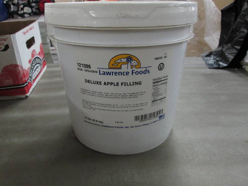 lot 227 image: 19 lb Container of Apple Pie Fillin...