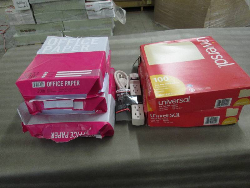 lot 233 image: 3 Reams Copy Paper, Power Strips, 2...