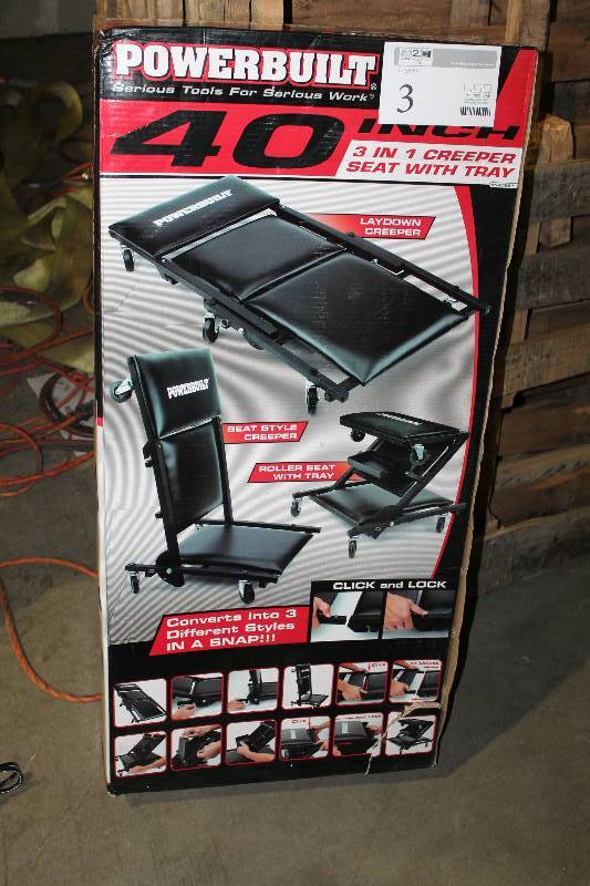 lot 3 image: Powerbuilt 40in. 3-in-1 Creeper