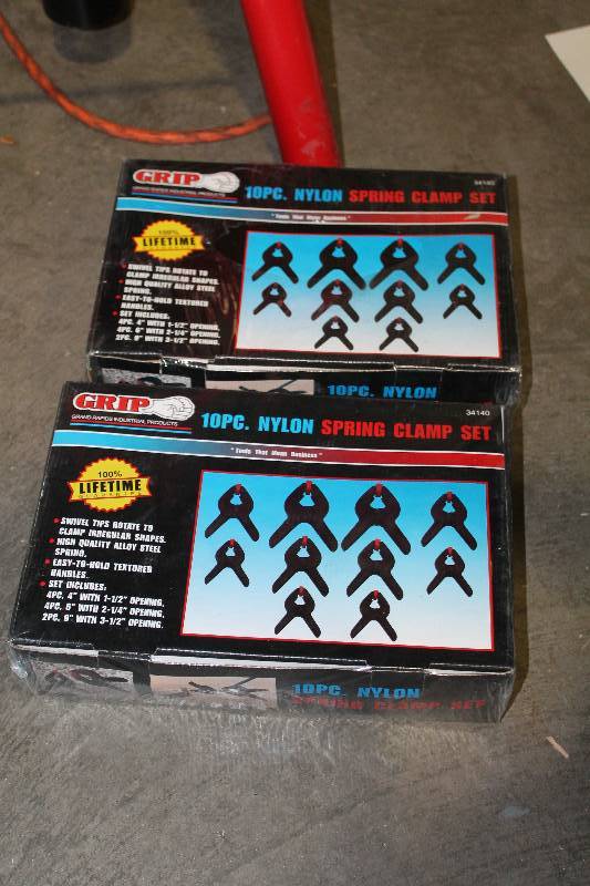 lot 42 image: Lot of (2) Boxes of Grip 10-Piece Nylon Spring Clamp Sets