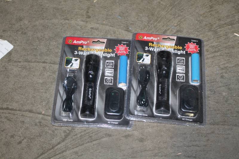 lot 47 image: Lot of (2) AmPro Rechargable 3-Watt Flashlights