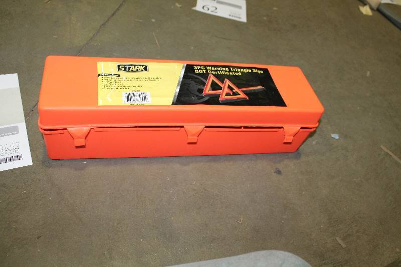 lot 39 image: Stark 3-Piece Emergency Triangle Warning Sign w Case