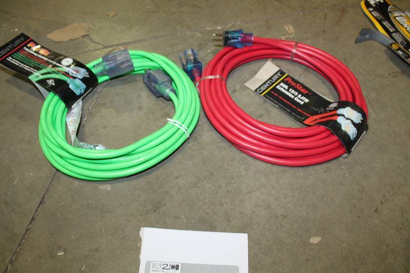lot 62 image: Lot of (2) Century 25ft. Extension Cords - Pro Glo, Pro Star