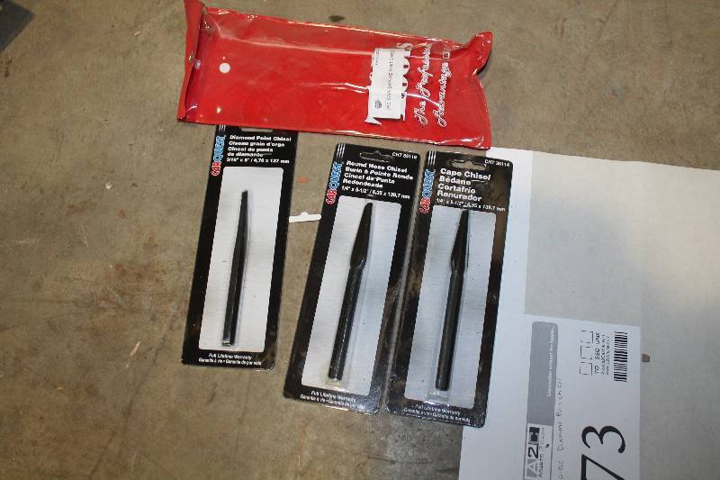 lot 73 image: CarQuest 3-Piece Chisel Set - Diamond Point, Round Nose, Cape
