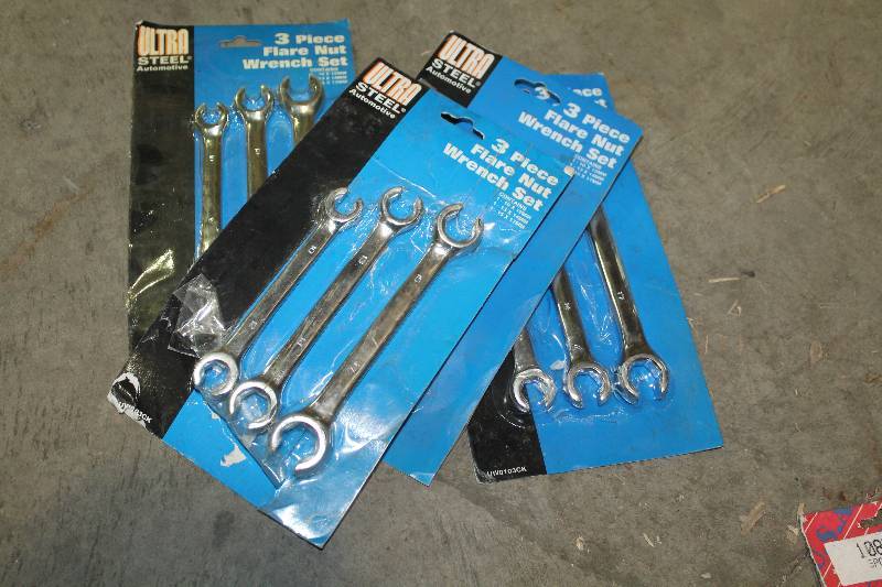 lot 152 image: Lot of (4) Ultra Steel Automotive 3-Piece Flare Nut Wrench Set