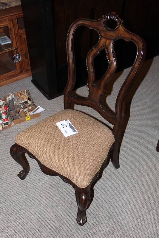 lot 32 image: Padded Wood Dining Chair