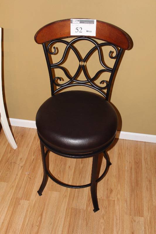 lot 52 image: Padded Wood Bar Chair