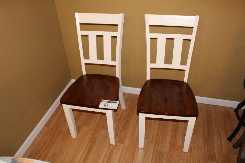 lot 50 image: Lot of (2) Wood Dining Chairs