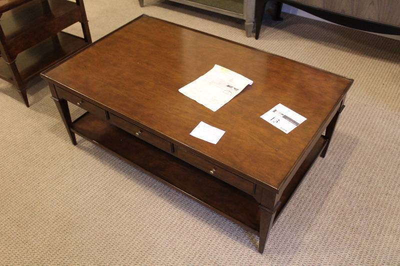 lot 13 image: Woodbridge 3-Drawer Cocktail Table