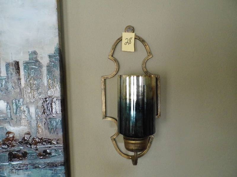 Metal  Glass Candle Holder