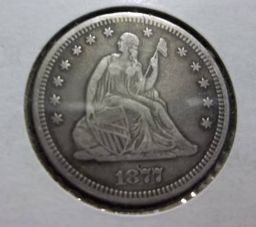 1877 Seated Liberty Quarter