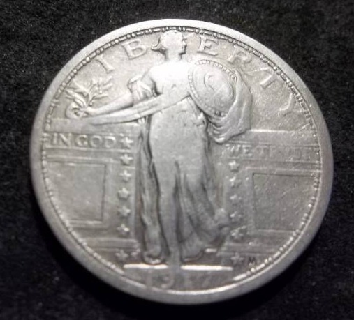1917 S Standing Liberty Quarter Type 1