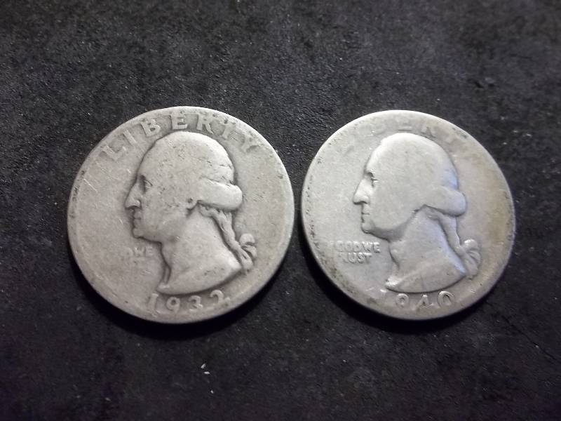 1932, 1940 D Washington Quarters