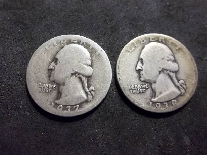 1937 D, 1938 Washington Quarters