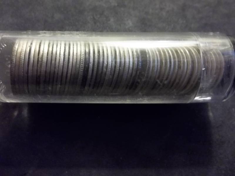 Full Roll Of 50 Barber Dimes In Holder