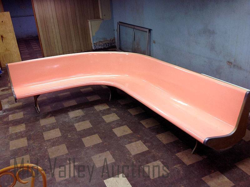Retro Bowling Alley Curved Bench