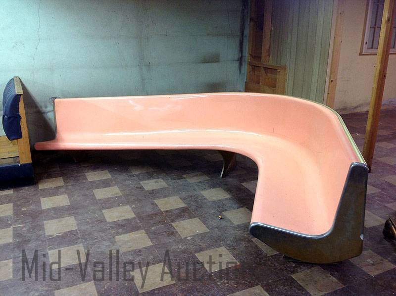 Retro Bowling Alley Curved Bench 2