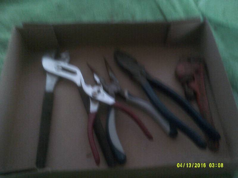 PLIERS AND 1 PIPE WRENCH