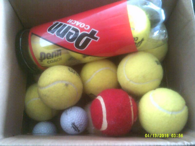 softballs and golf balls