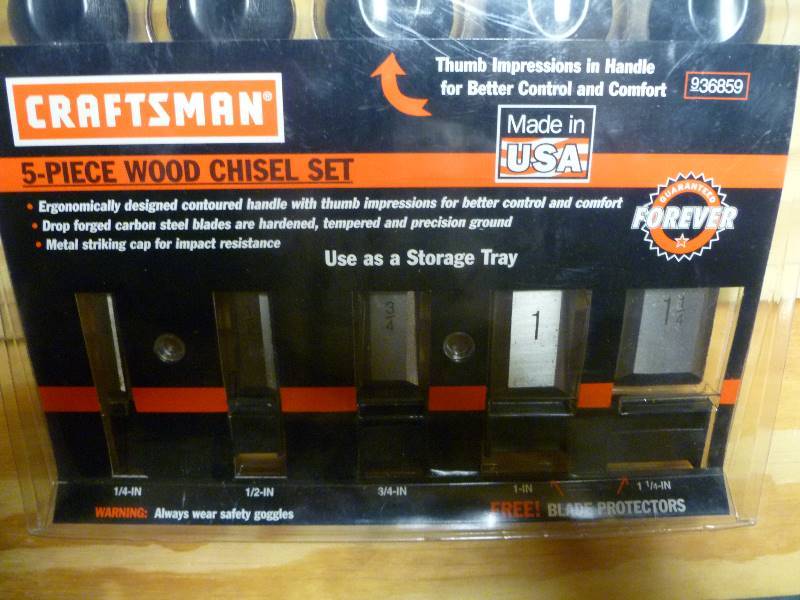lot 4 image: NEW Craftsman 5 Piece Wood Chisel Set