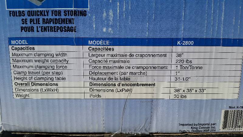lot 24 image: NEW Portable Clamping Workstation