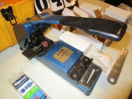 lot 46 image: Tool Box with Misc Schlage Key Cutter  & Keys