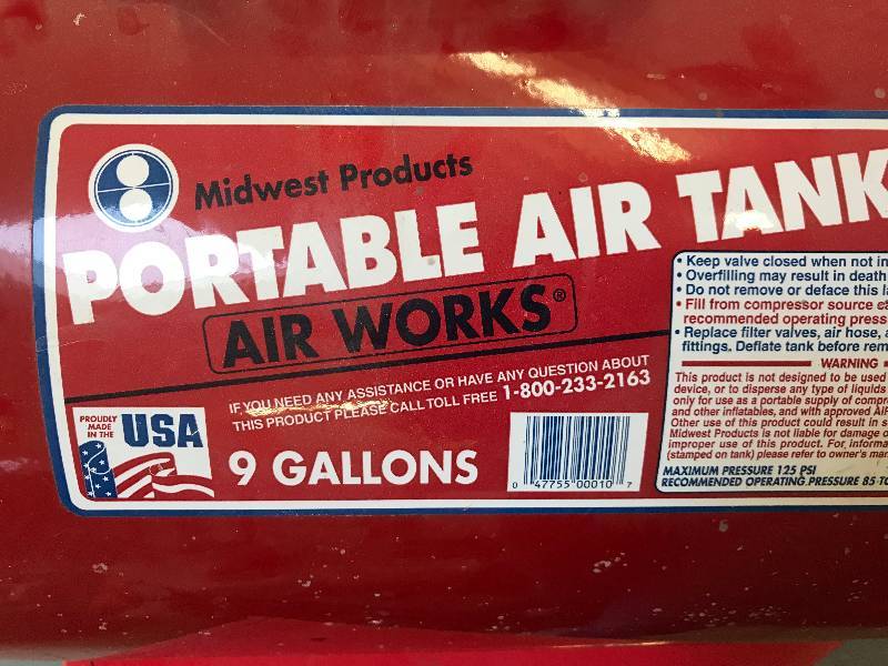 lot 217 image: 9 GALLON PORTABLE AIR TANK
