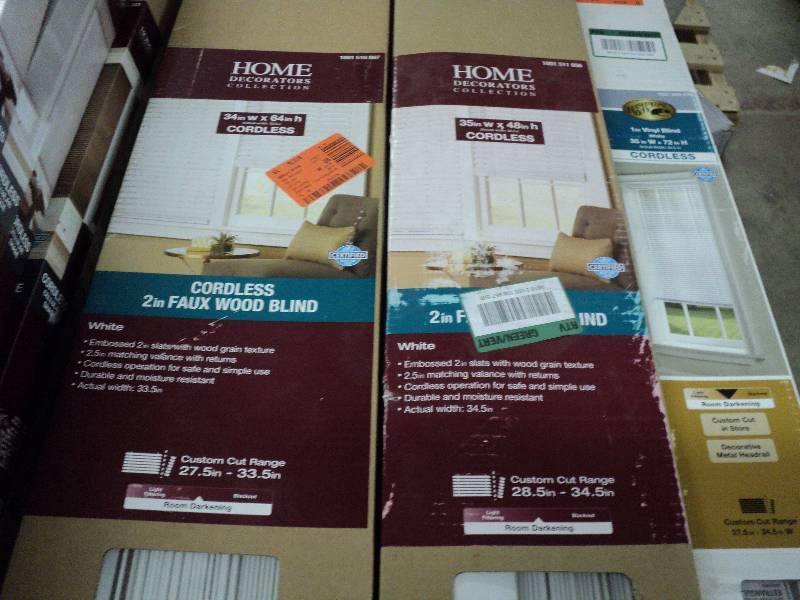 lot 75 image: 3 faux wood and vinyl blinds...