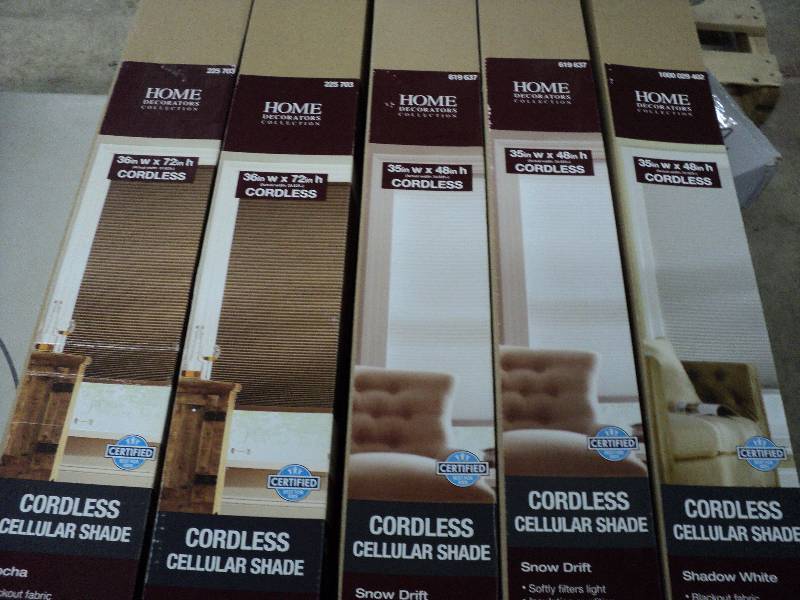 lot 76 image: 5 35x48 cordless blinds various col...