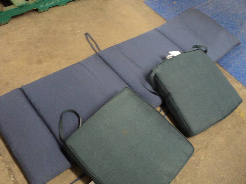 lot 107 image: Chaise cushion and 2 seat cushions...