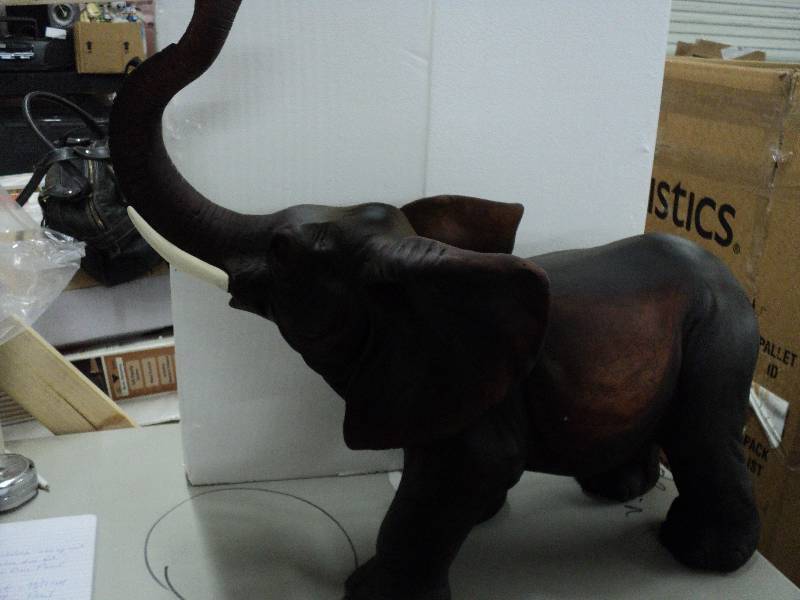 lot 160 image: Large elephant 2 ft tall 27 wide -...