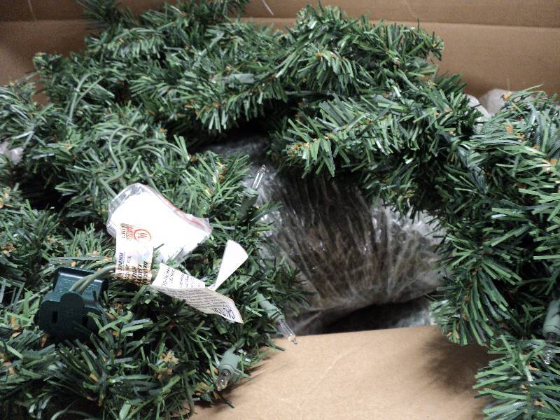 lot 175 image: 6 ft lighted Christmas tree, garlan...