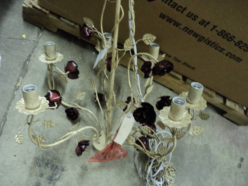 lot 191 image: Metal rose swag chandelier from Sev...