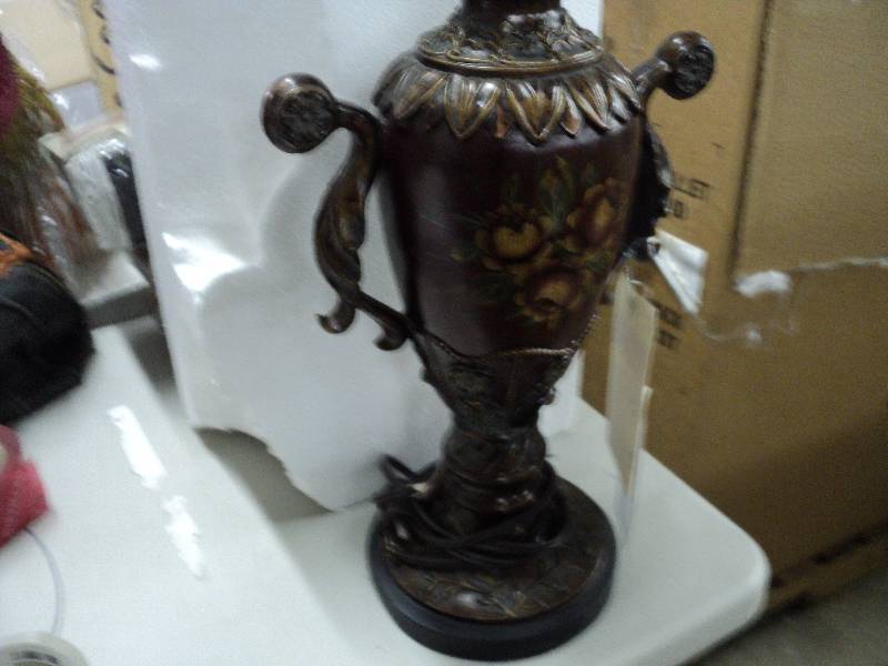 lot 216 image: bronze lamp - no shade...