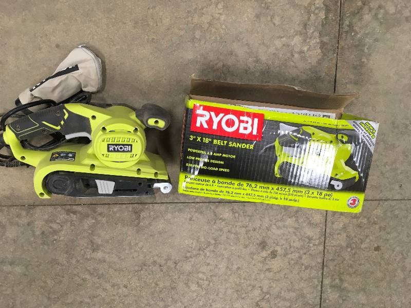 Ryobi 3 in. x 18 in. Portable Belt Sander used