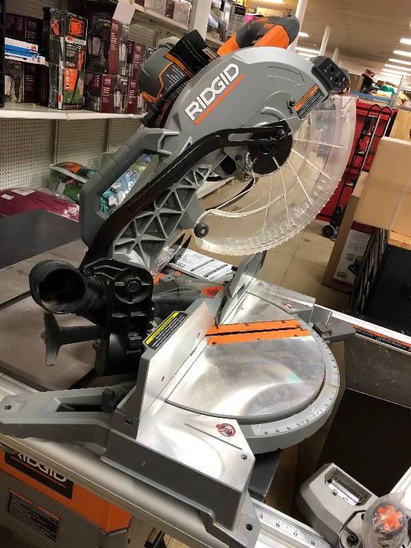 RIDGID  15 Amp 12 in. Corded Dual Bevel Sliding Miter Saw with 70° Miter Capacity