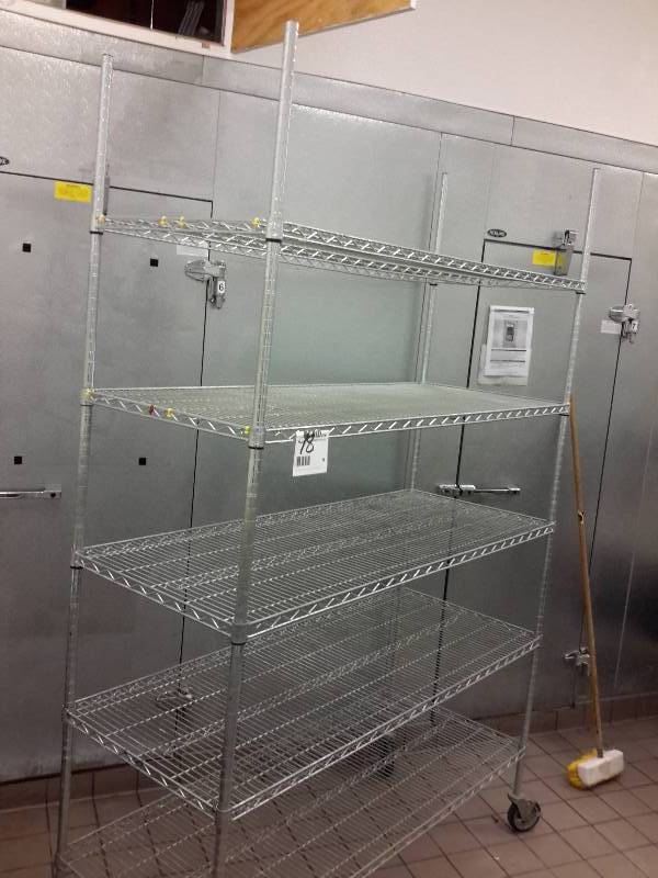 lot 18 image: NSF Heavy Chrome Steel Shelf  24in x 60 in x 92in