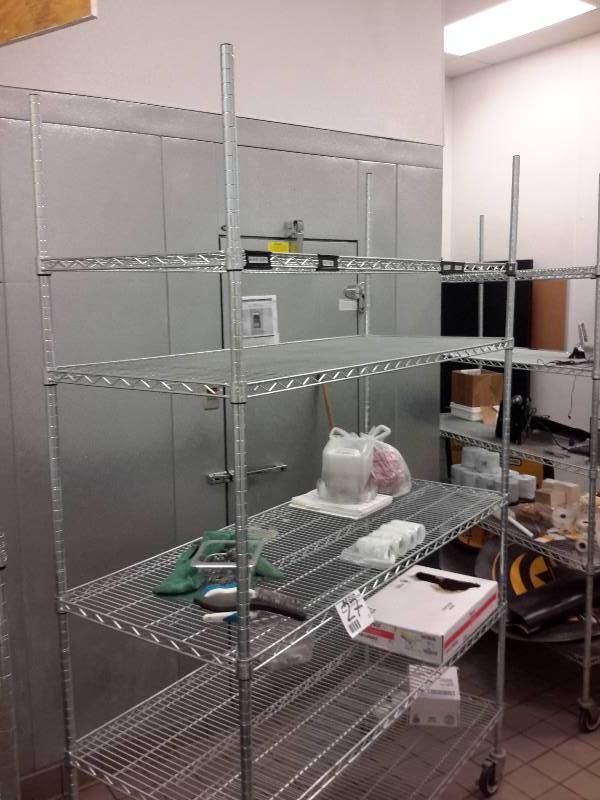 lot 27 image: NSF Heavy Chrome Rolling Shelf.. 2 Locking wheels