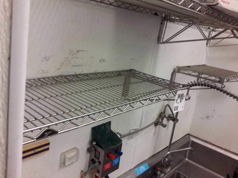 lot 26 image: 2,NSF Heavy Chrome wall shelves with brackets