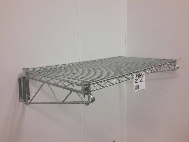 lot 22 image: NSF Heavy Chrome Steel Shelf with Brackets.