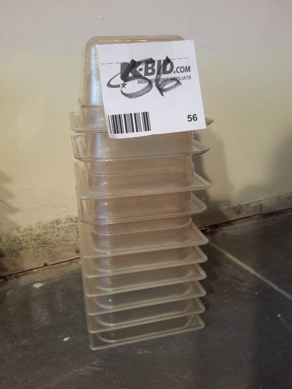 lot 56 image: 8, 1.62Qt Plastic Food Containers, NSF.. 6in x 4in x 4in