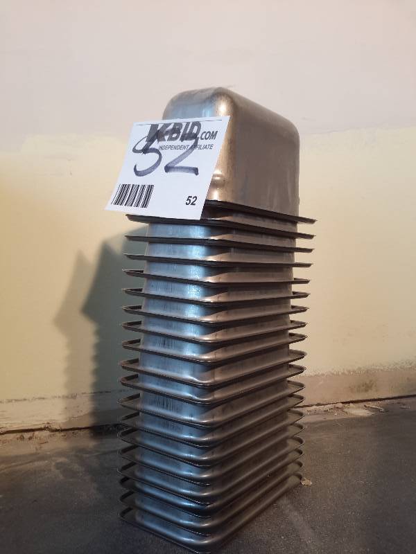 lot 52 image: 19, Stainless Steel, Food Containers.  NSF, 3in x 6in x 4 in