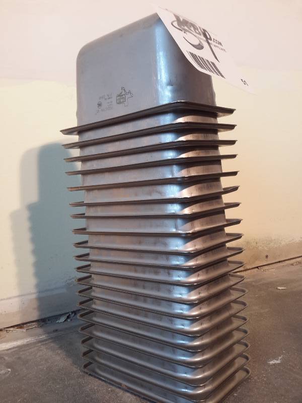 lot 51 image: 19, Stainless Steel, Food Containers.  NSF, 3in x 6in x 4 in