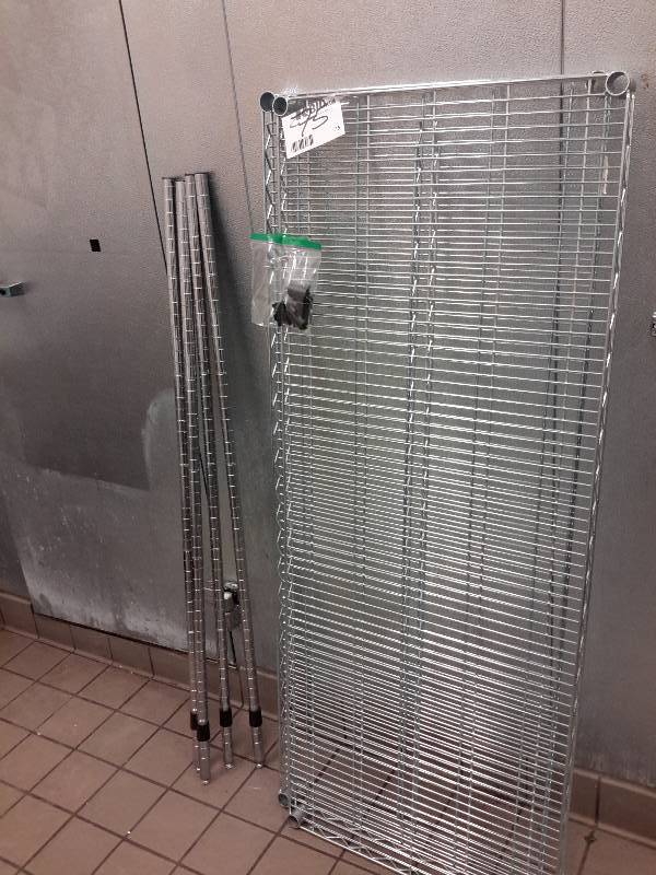 lot 75 image: 2 Shelf, 24in x 48 in Heavy Chrome Shelf.. NSF