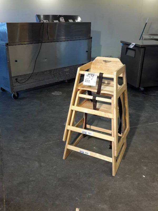 lot 59 image: 3 Restaurant High Chairs.. Wood