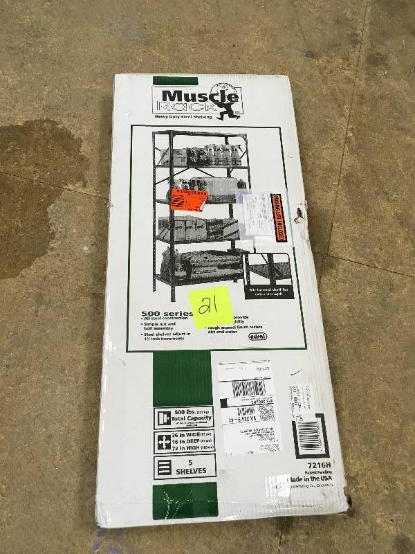 Edsal Muscle Rack Steel Commercial Shelving Unit, 36 W. x 72 H. x 16 D. not used