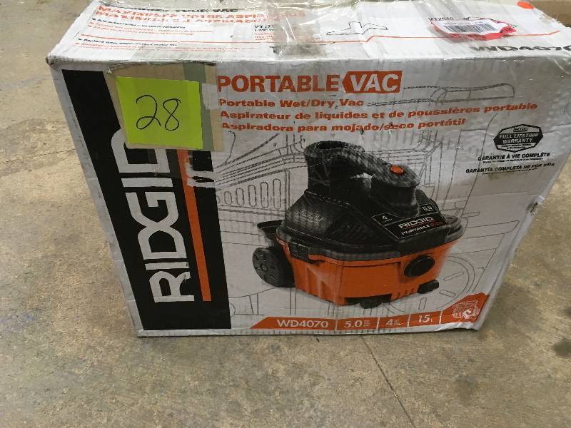 Ridgid 4 Gal. 5.0 Peak HP Portable Wet Dry Vac open box in like new condition
