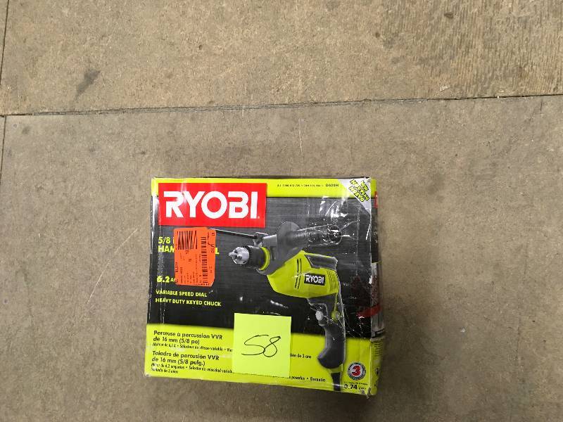 Ryobi 7.5 Amp Heavy-Duty Varibale Speed Reversible Hammer Drill  open box in good working condition